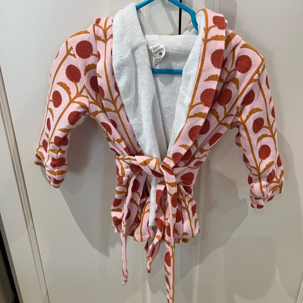 Kate Quinn organic cotton 2t Pink and Orange Patterned Robe